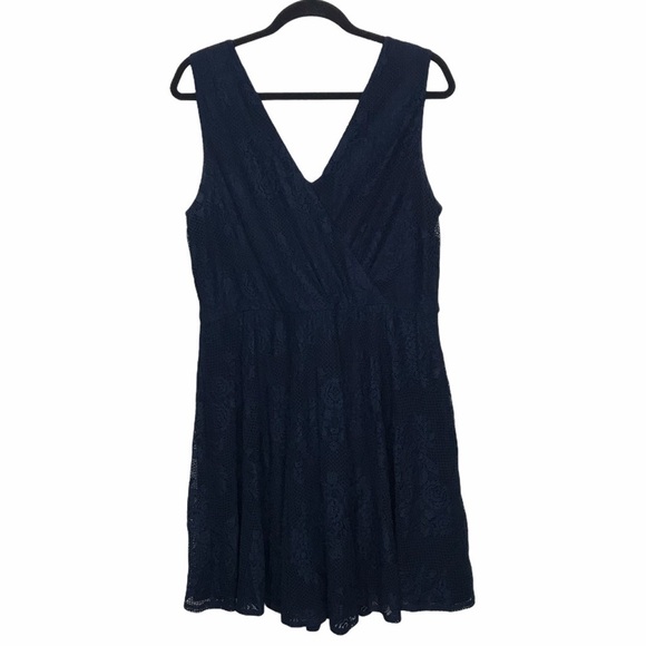 AUW Blue Lace Sleeveless Dress - Picture 1 of 9